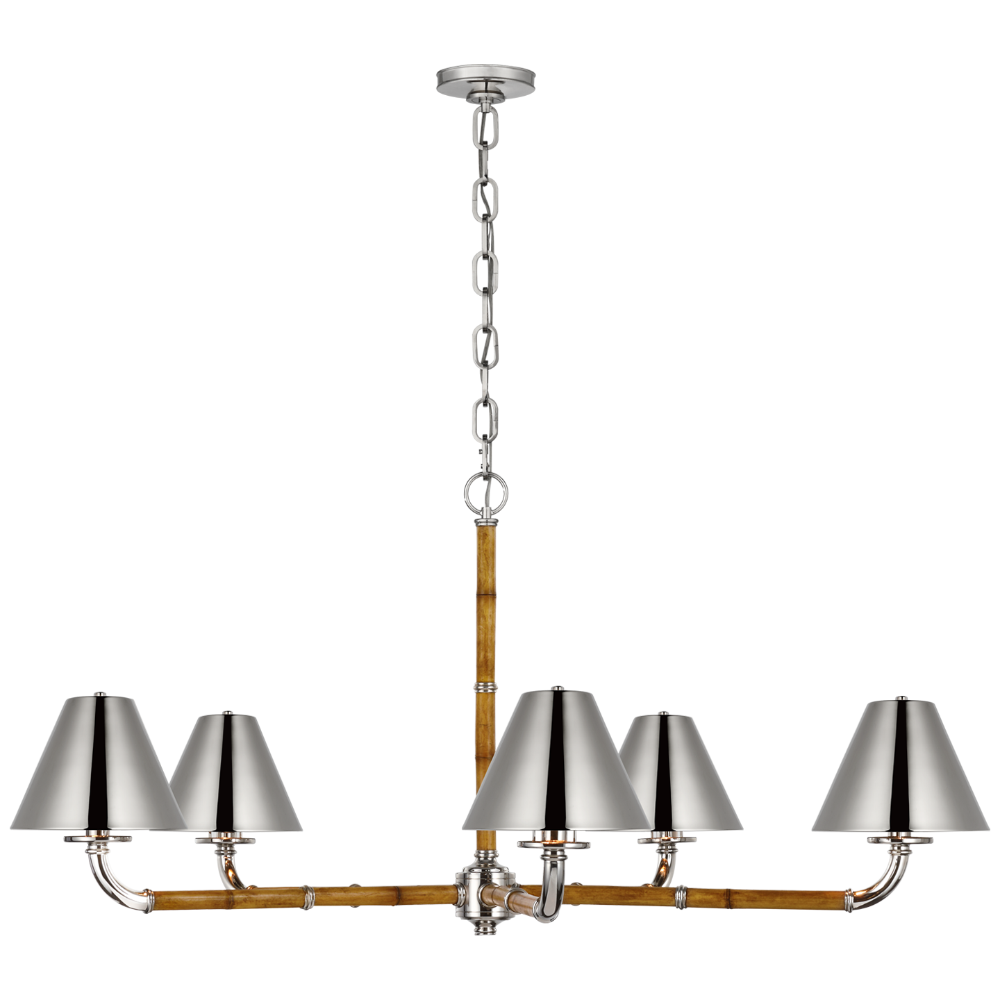 Dalfern Large Nickel Chandelier with Nickel Lampshade 