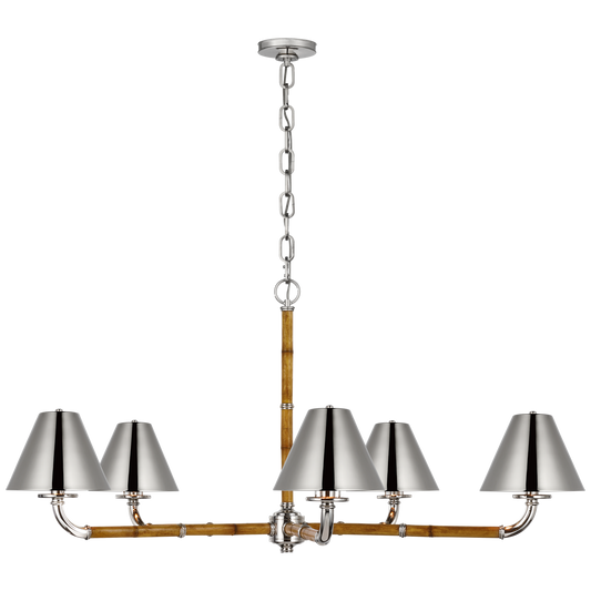 Dalfern Large Nickel Chandelier with Nickel Lampshade 