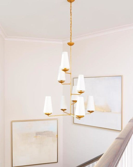 Vertical Fountain Chandelier Gold Plaster