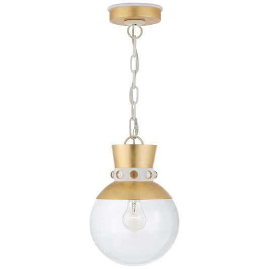 Suspension Lucia Small Doré et blanc et Verre