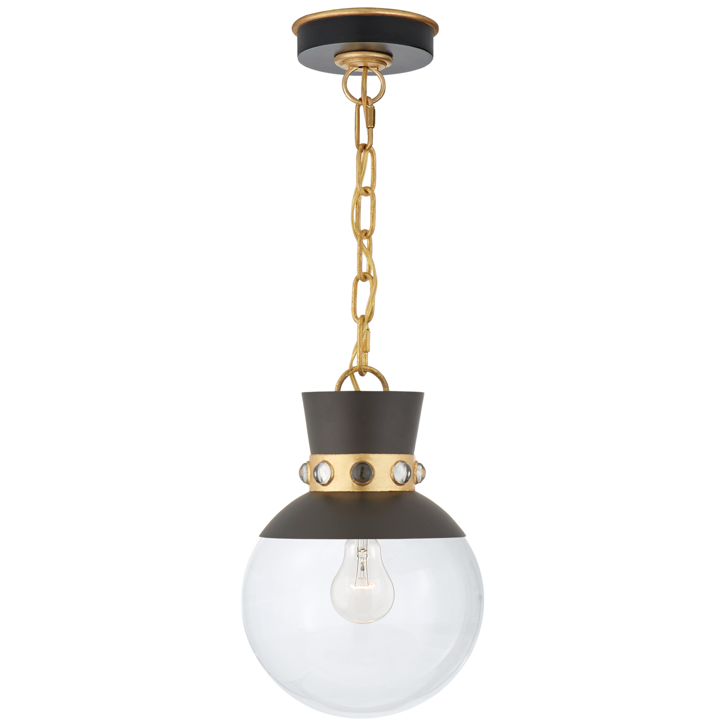 Melange Pendant Light Elongated Small Brass