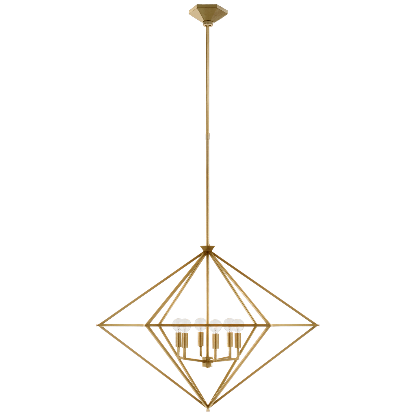 Melange Pendant Light Elongated Small Brass