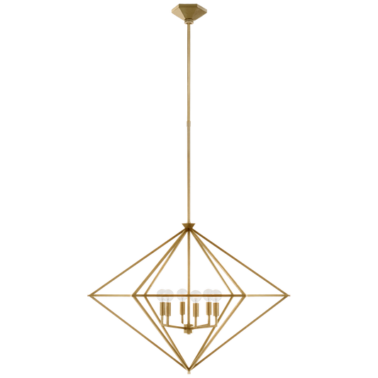 Melange Pendant Light Elongated Small Brass