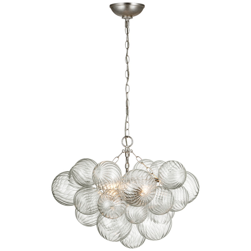 Chandelier Talia Small Feuille d'argent bruni et Verre