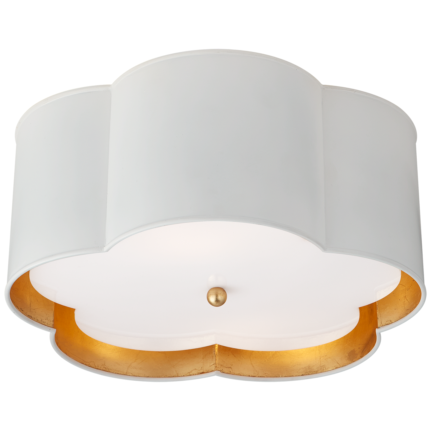 Bryce Medium White and Gold Ceiling Light / Acrylic