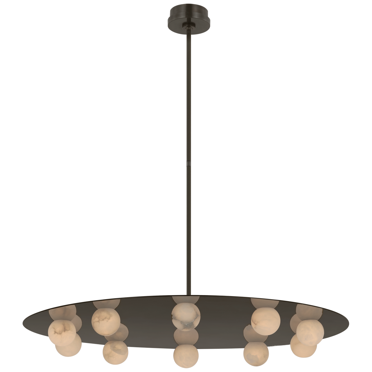 Lustre Pertica 36'' Dix lumières Bronze Albâtre