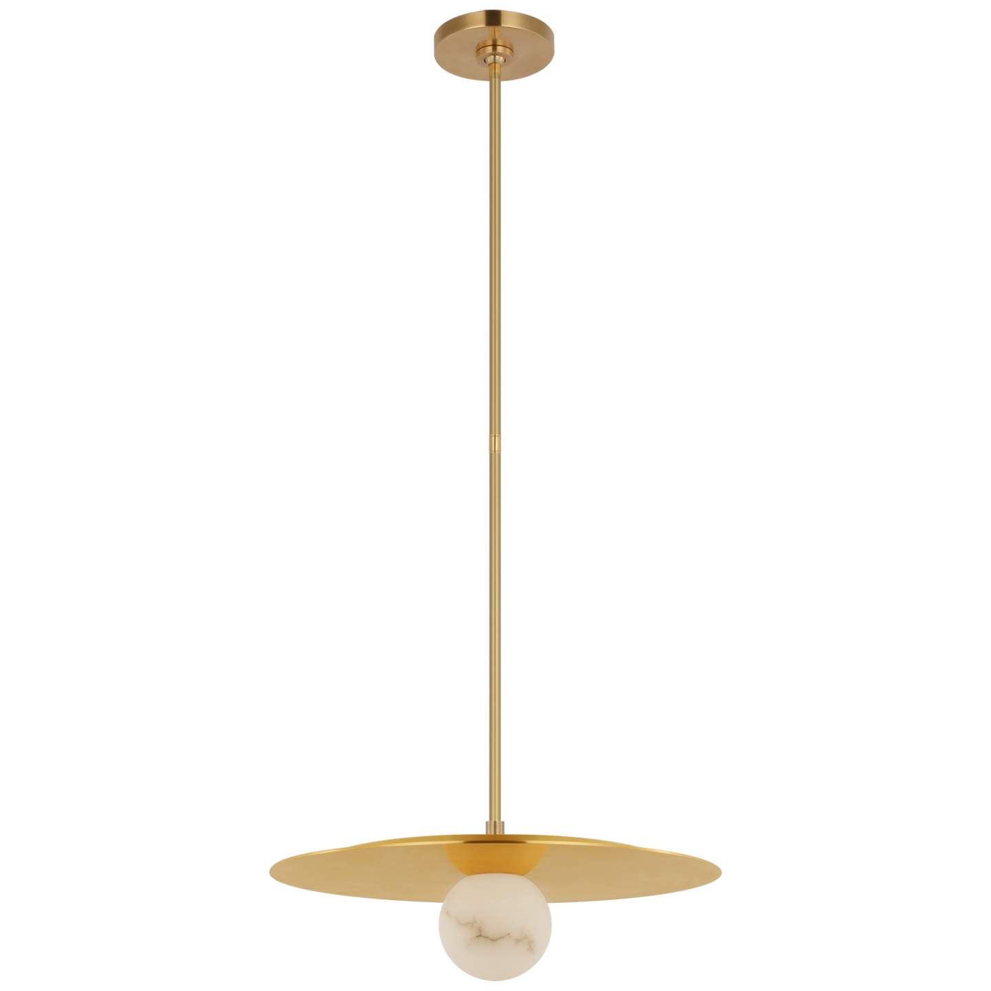 Pertica Pendant Lamp 18'' Alabaster Brass 