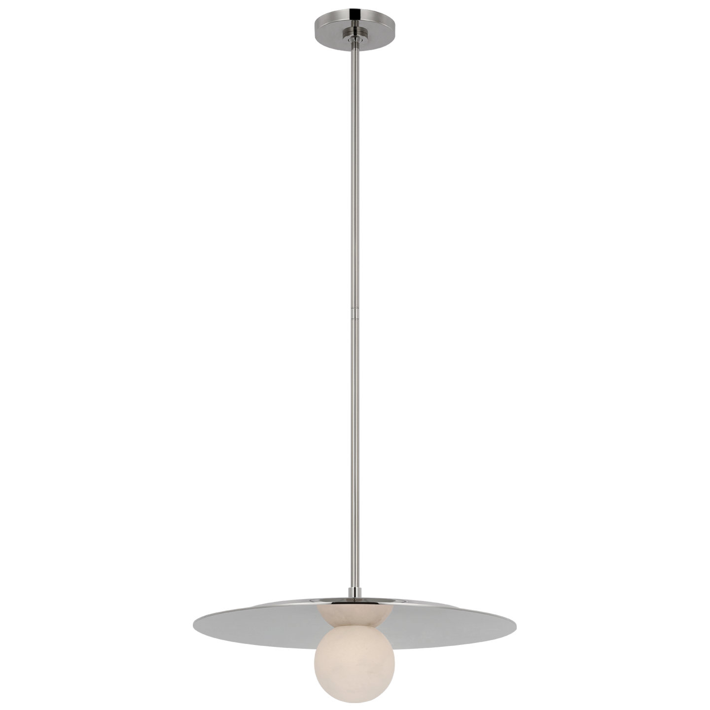 Pertica Pendant Lamp 18'' Nickel Alabaster 