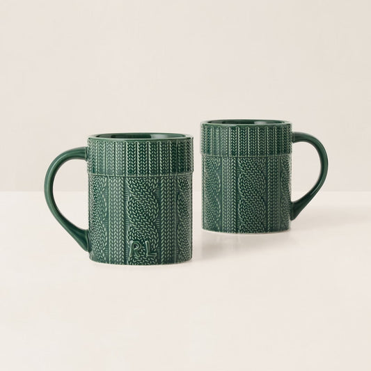 Coffret Mugs Cableknit Green