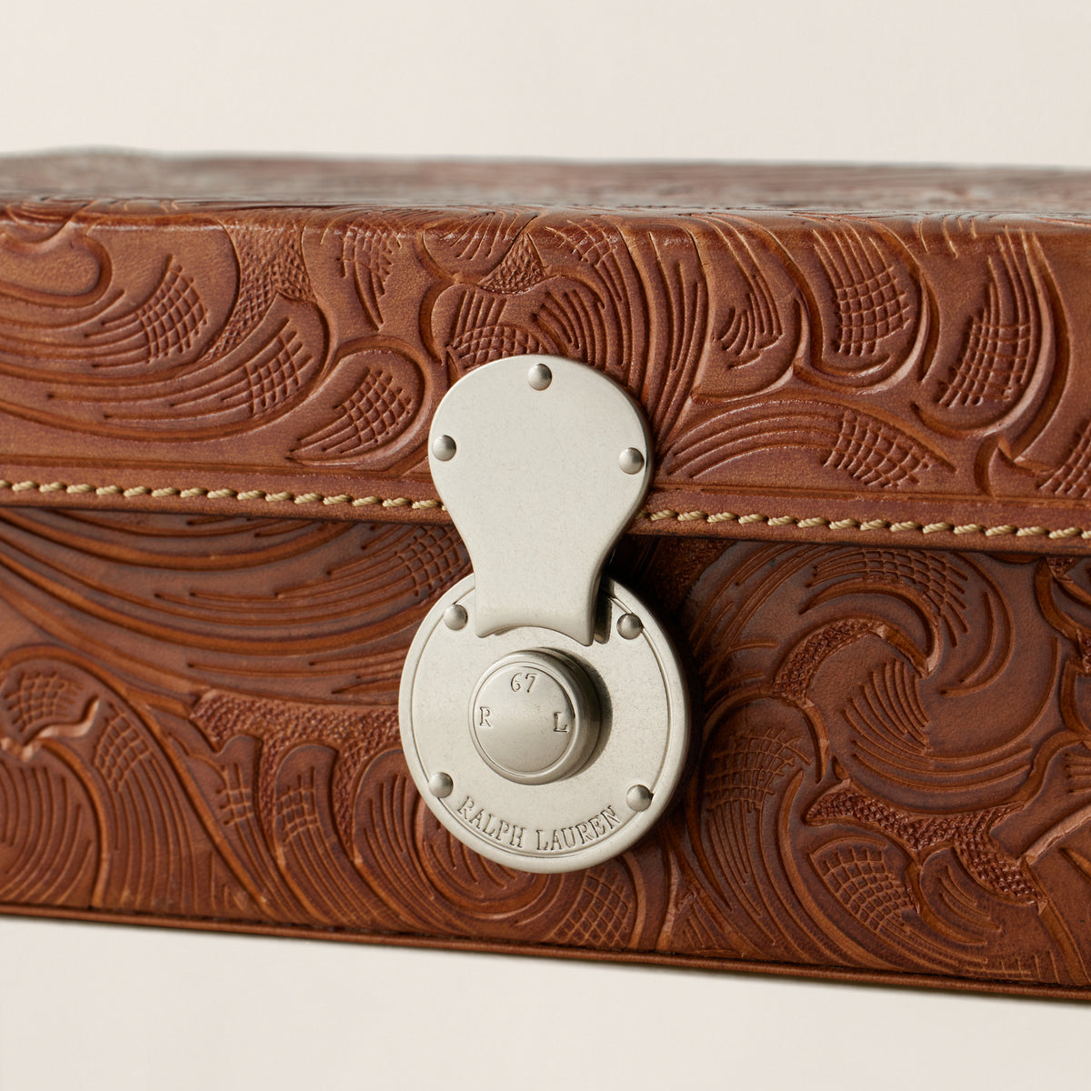 Boîte décorative Aidan cuir marron Ralph Lauren Home