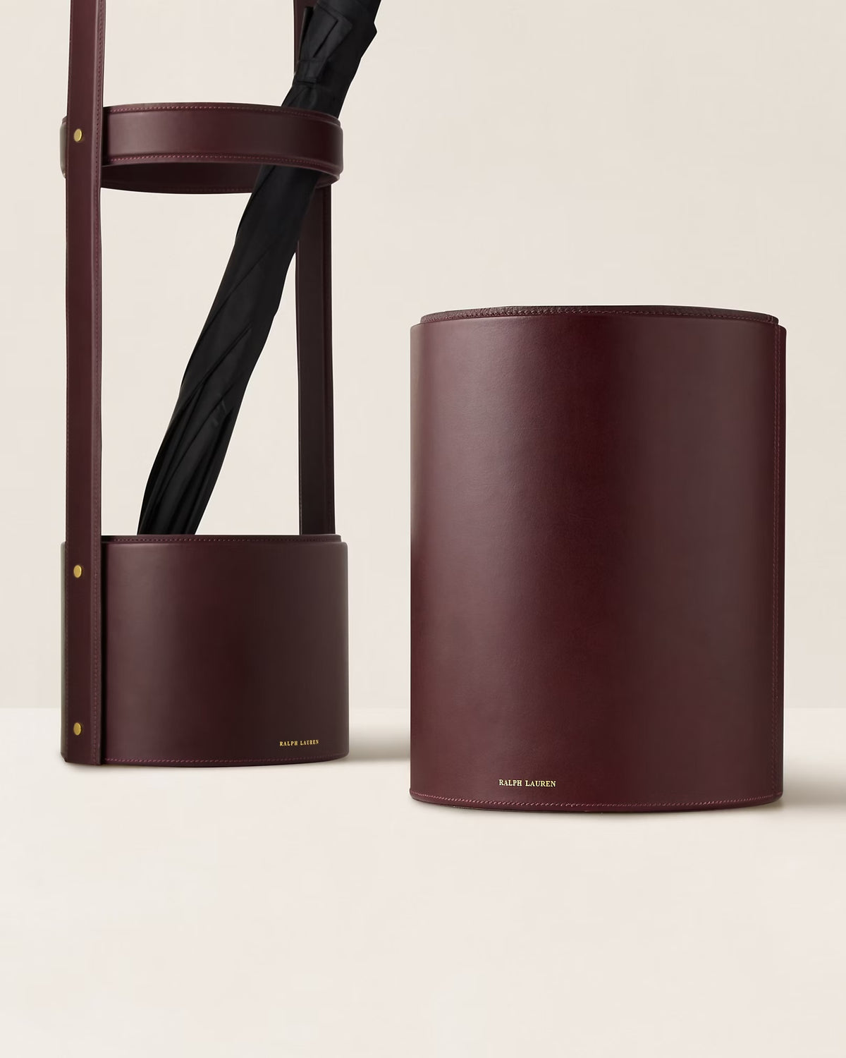 Corbeille Brennan Cuir Burgundy