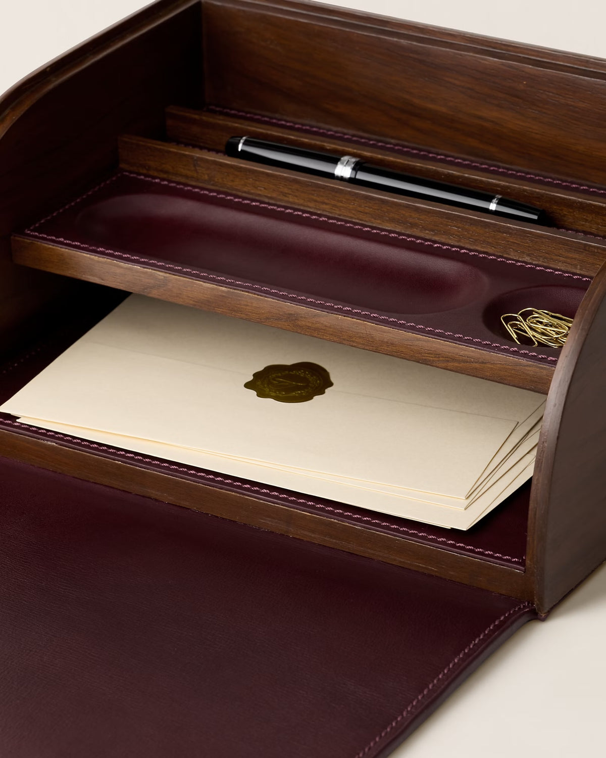 Ecritoire Brennan Cuir Burgundy