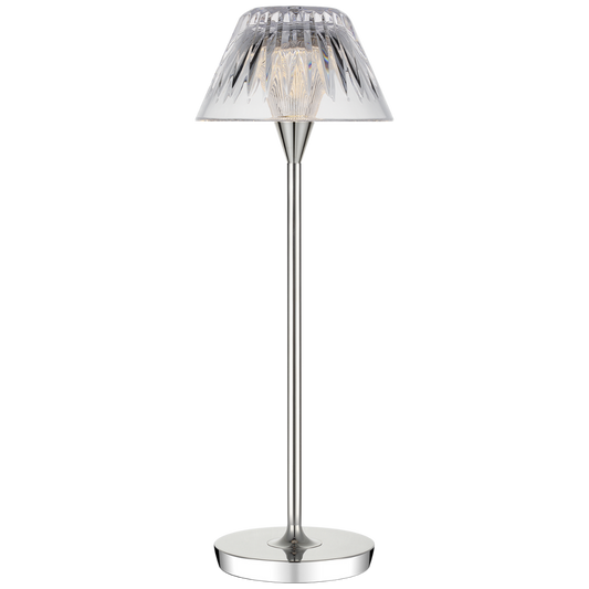 Blaze 16" Rechargeable Table Lamp Polished Nickel with Clear Crystal