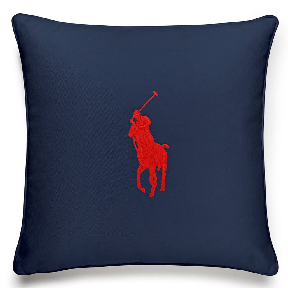 Navy Blue Cushion Red Pony
