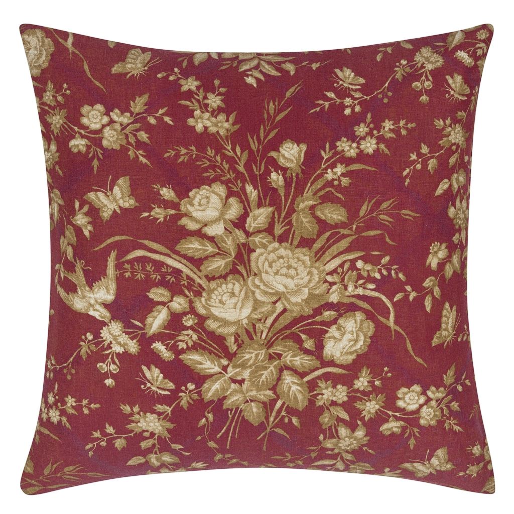 Coussin Eliza Floral Sunbaked Red