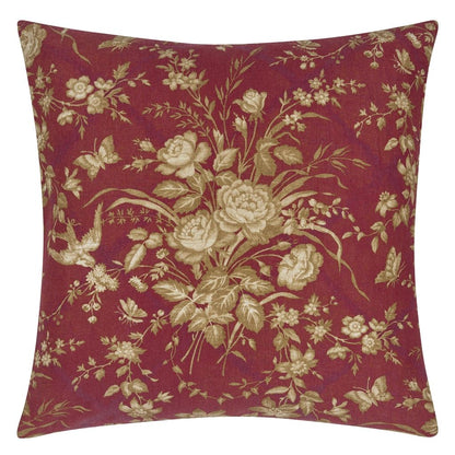 Eliza Floral Sunbaked Red Cushion
