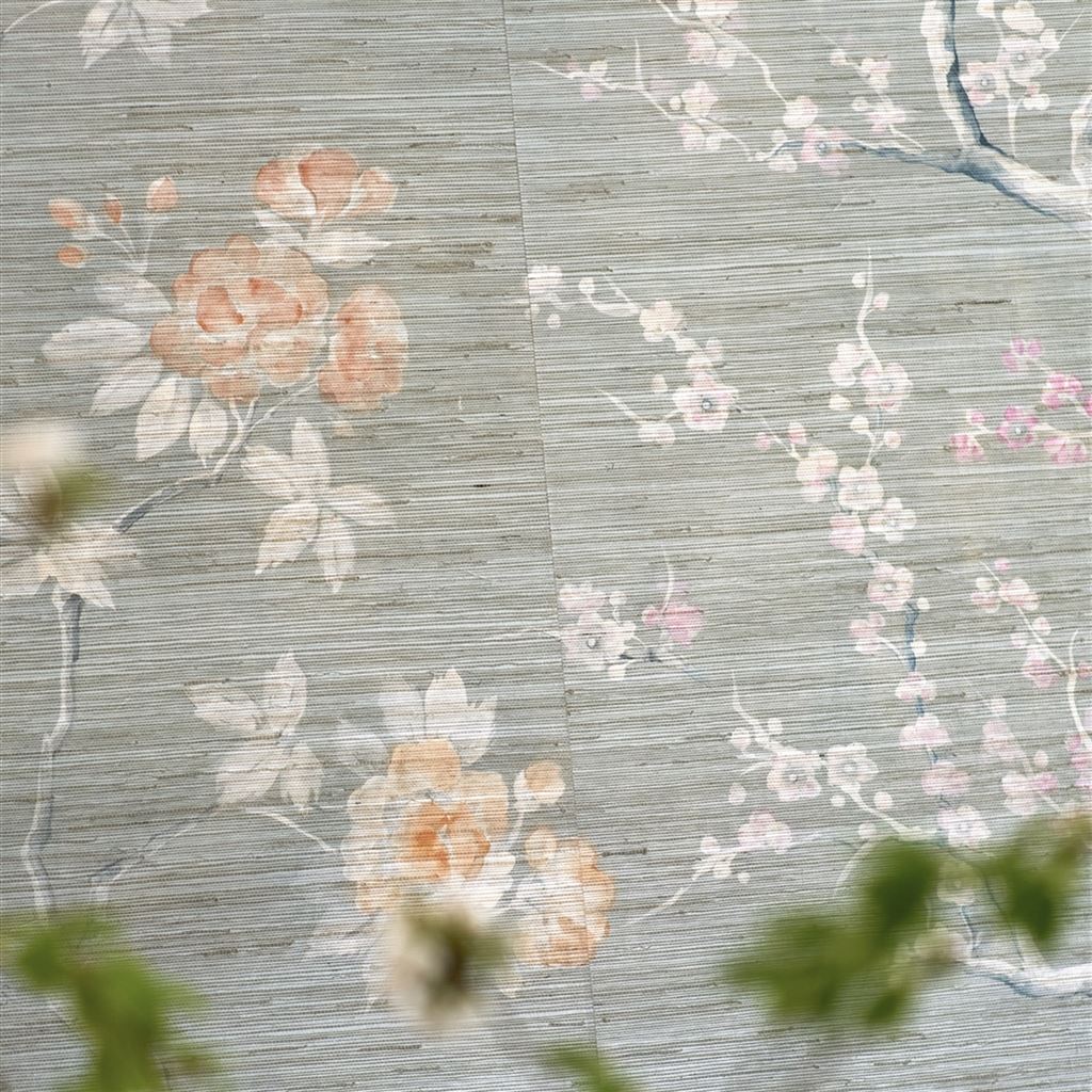Manohari Grasscloth Blossom Wallpaper