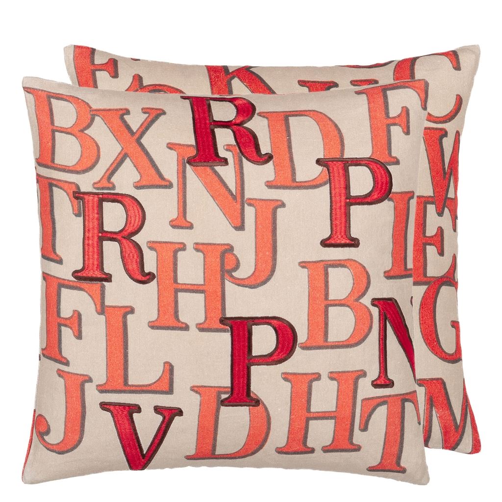 Alphabet Parchment Cushion