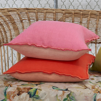 DG Brera Lino Nasturtium &amp; Papaya Linen Cushion