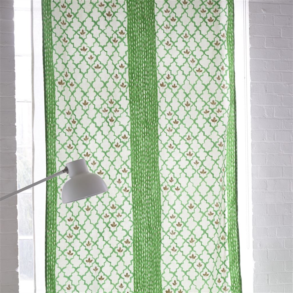 Pergola Trellis Fabric Emerald