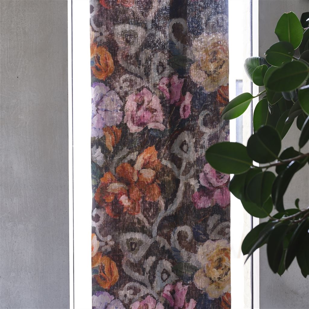 Tissu Tapestry Flower Damson