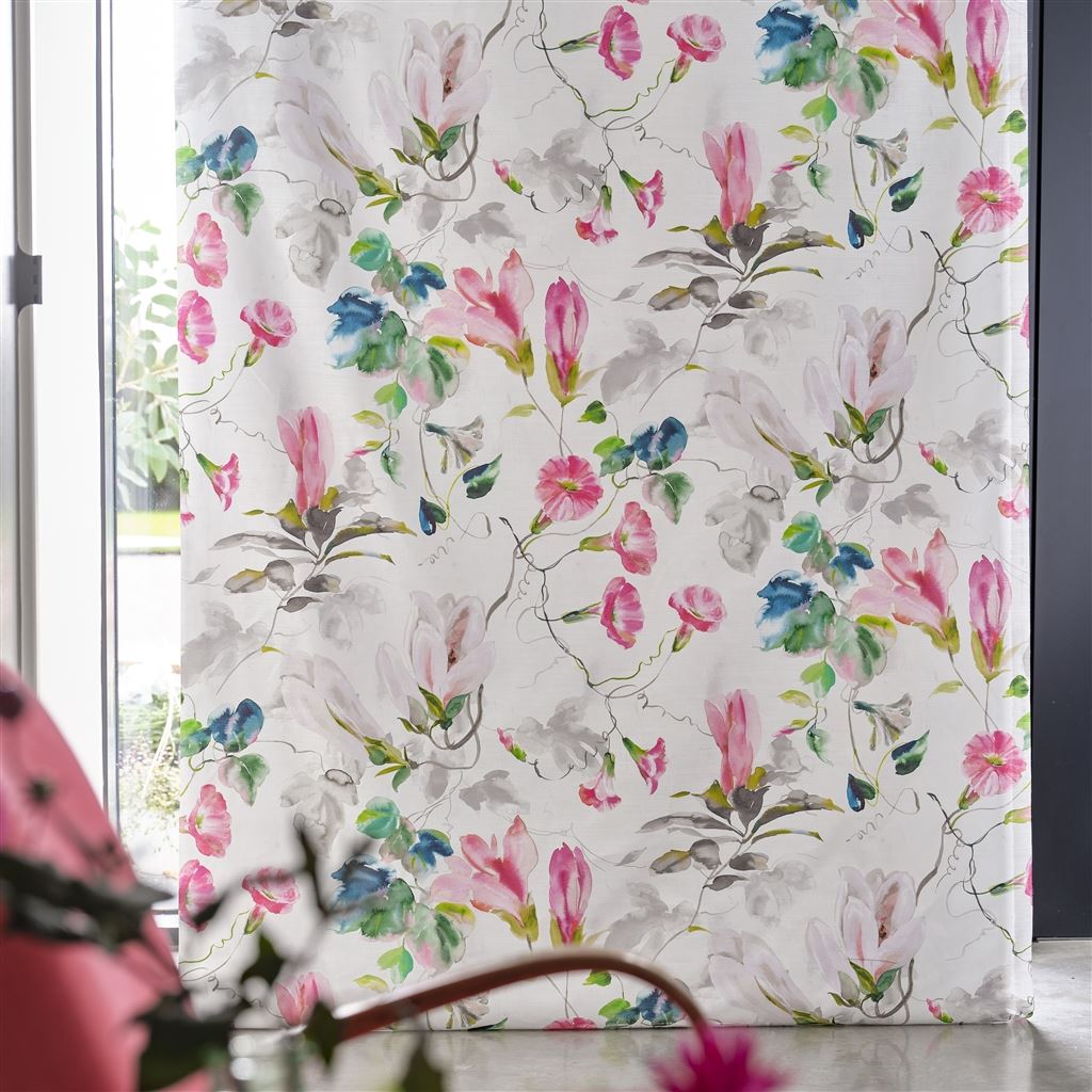 Japanese Magnolia Fabric Fuchsia