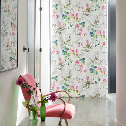 Japanese Magnolia Fabric Fuchsia