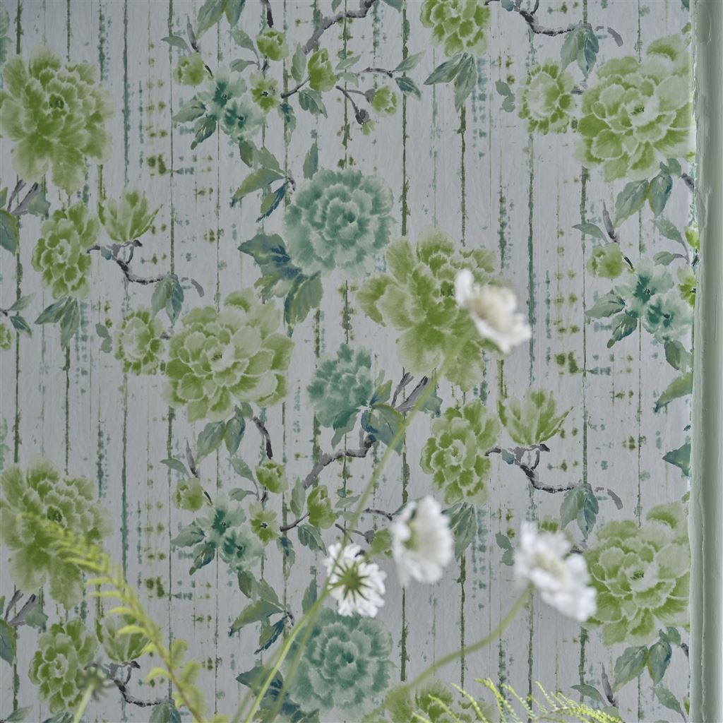 Kyoto Flower Emerald Wallpaper