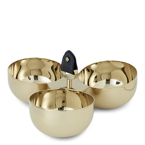 Triple Gold and Navy Wyatt Appetizer Bowl