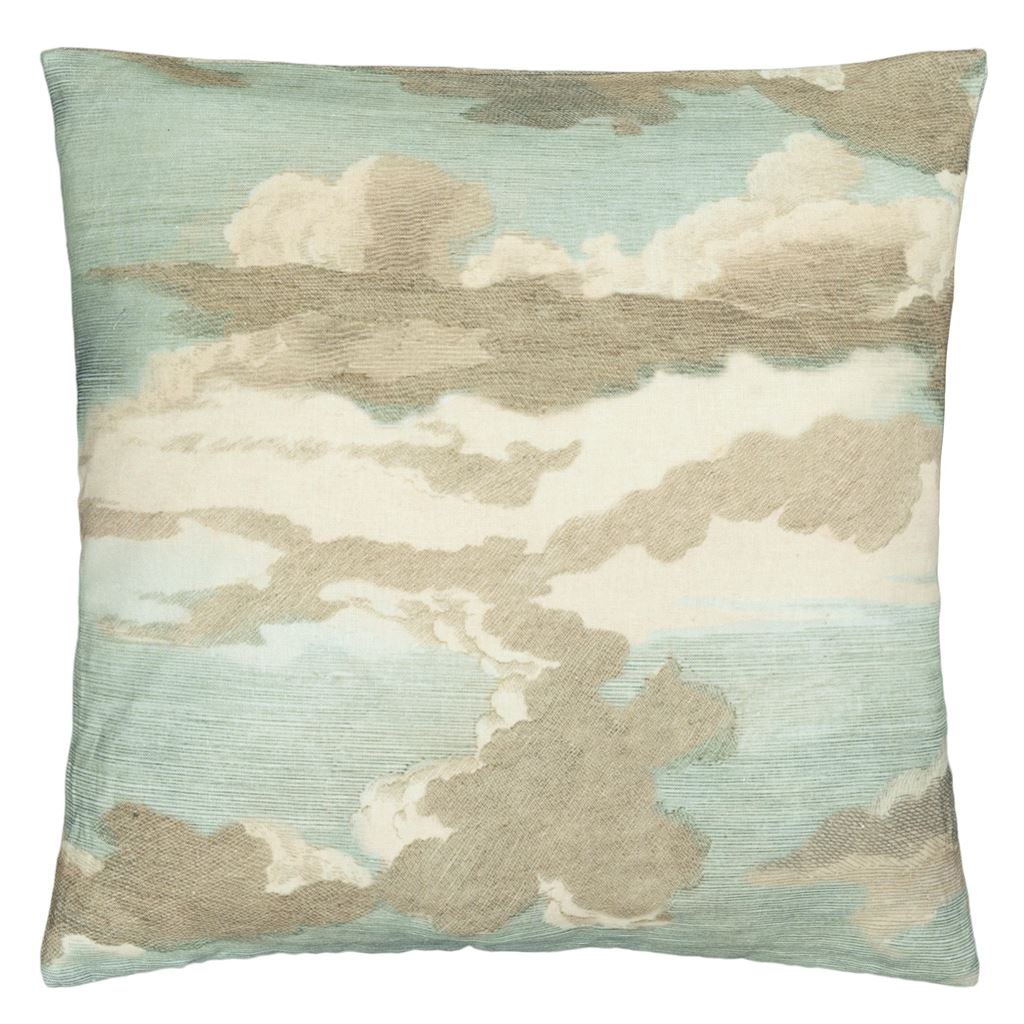 Dragonfly Over Clouds Sky Blue Cushion