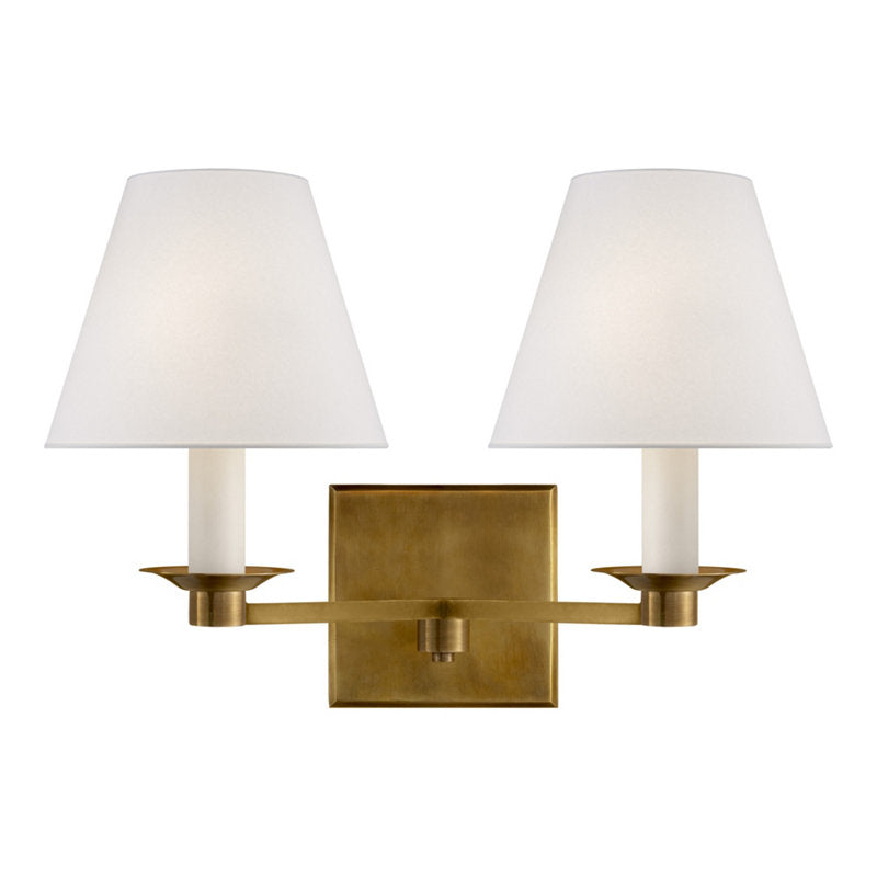 Evans Double Brass Wall Lamp