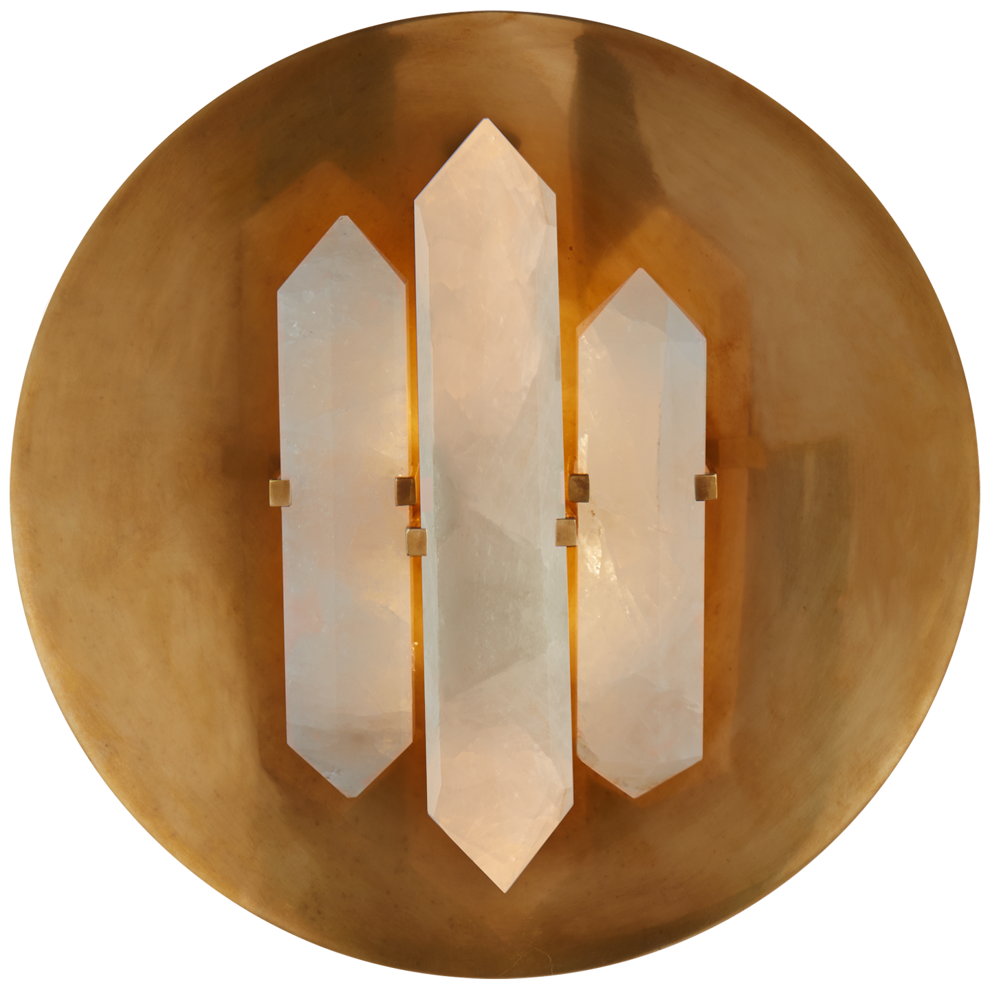 Round Halcyon Wall Lamp Brass and Quartz 