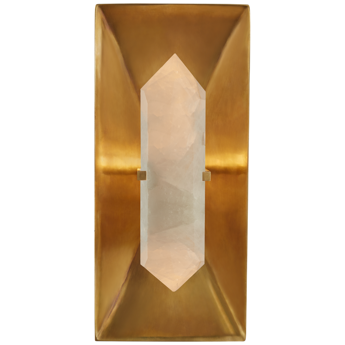 Halcyon rectangular wall lamp Brass and Quartz 