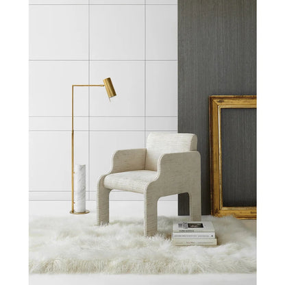 Alma Brass and White Marble Floor Lamp 