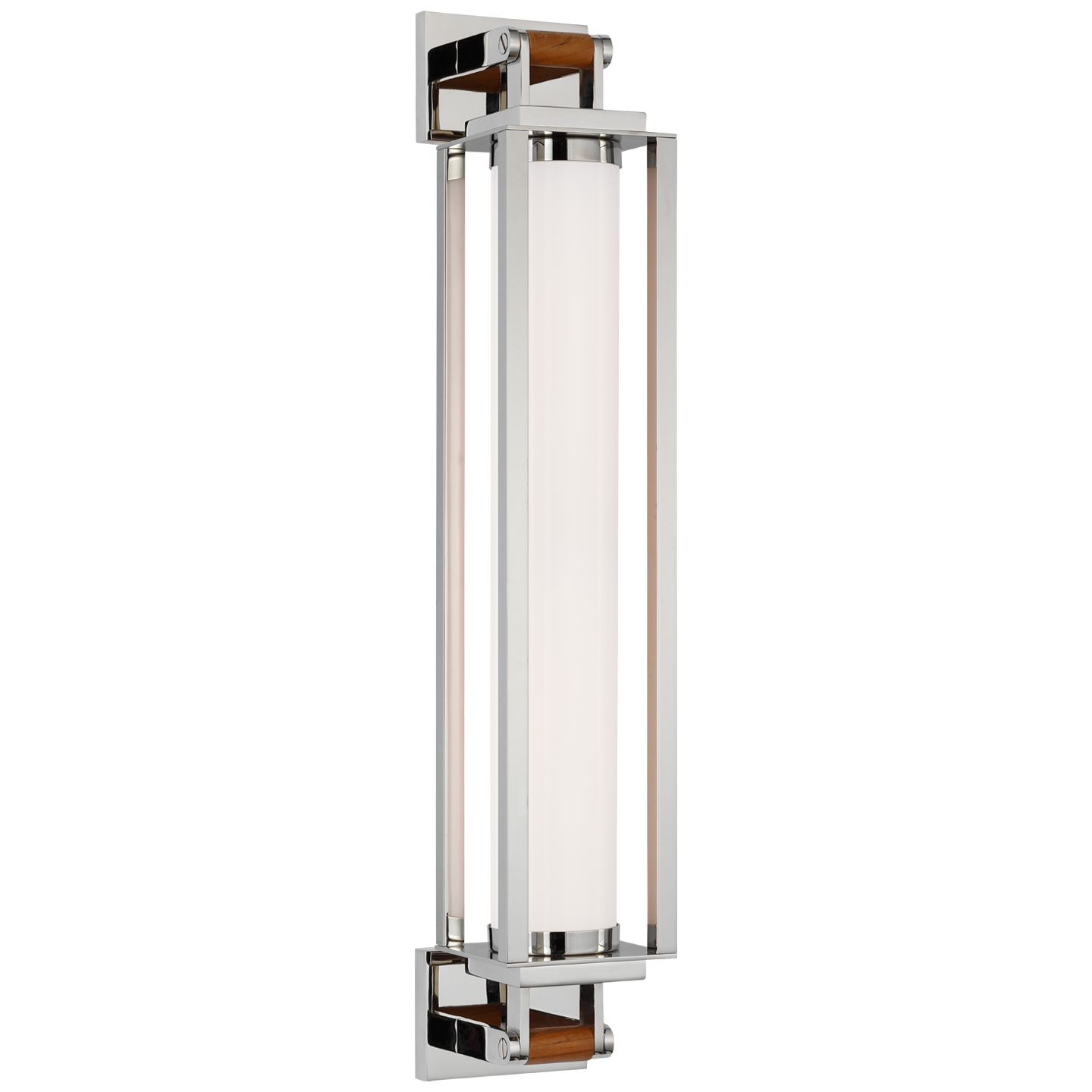 Northport 61 cm Wall Lamp - Polished Nickel and White Glass
