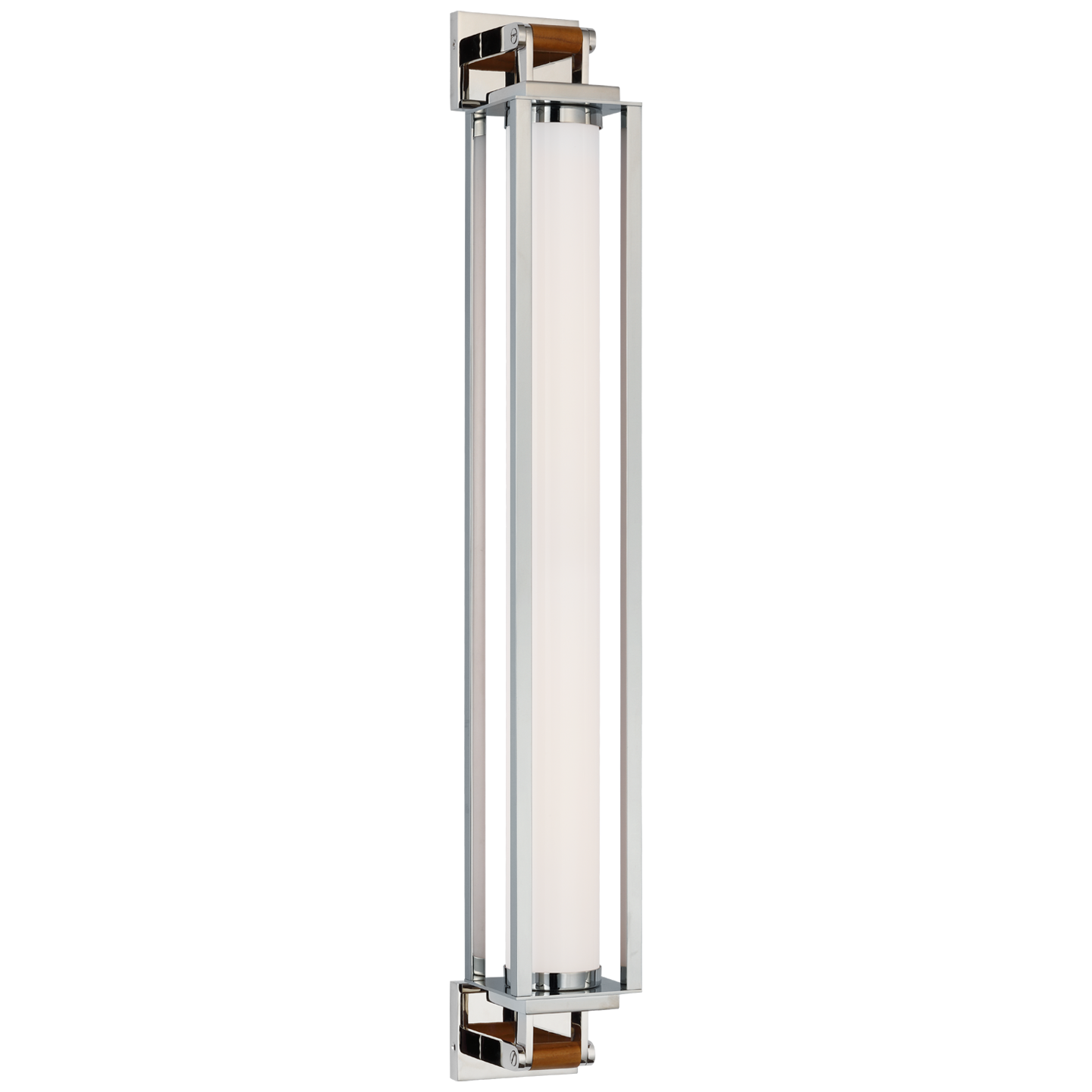 Northport Wall Lamp 82 cm - Polished Nickel and White Glass