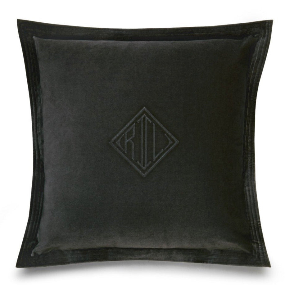 Velvet Cushion in Charcoal Velvet