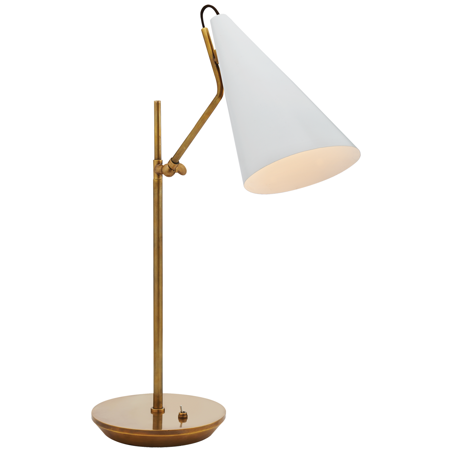 Clemente Table Lamp - Brass - White 