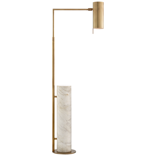 Alma Brass and White Marble Floor Lamp 