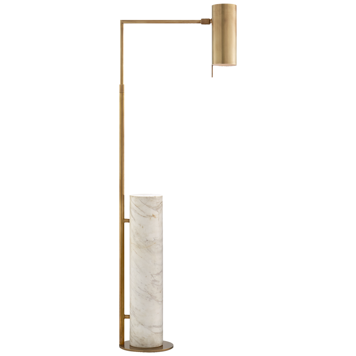 Alma Brass and White Marble Floor Lamp 