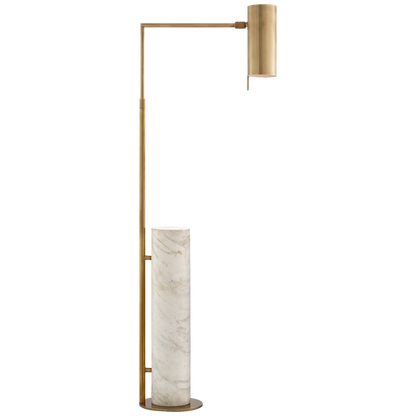 Alma Brass and White Marble Floor Lamp 