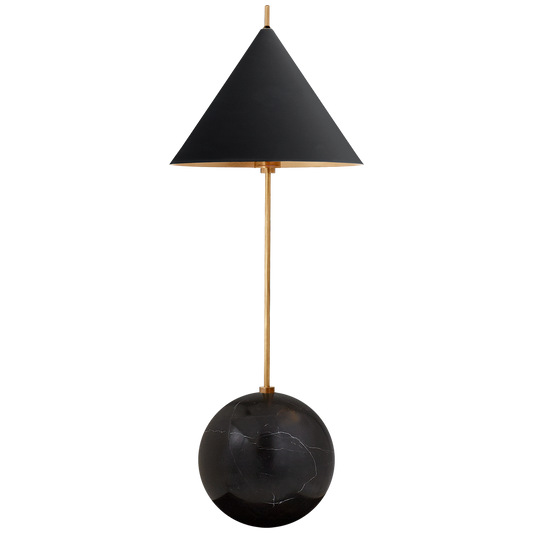 Cleo Orb Akzentlampe aus schwarzem Messing 