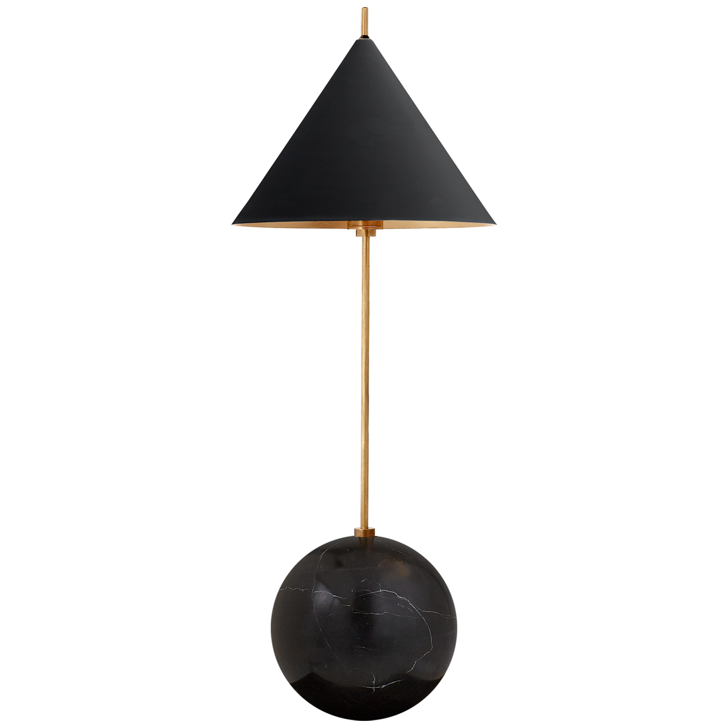 Cleo Orb Akzentlampe aus schwarzem Messing 