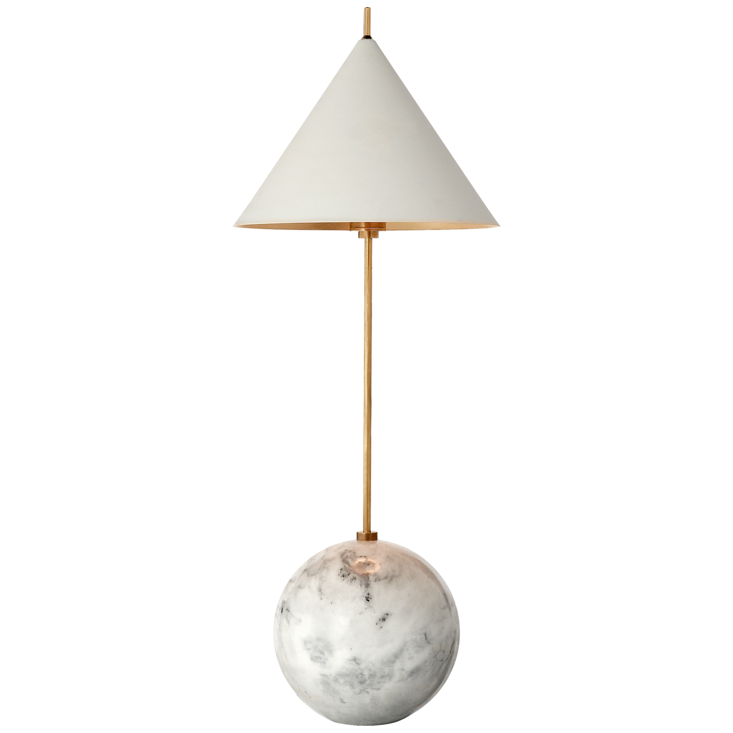 Cleo Orb Akzentlampe aus weißem Messing 