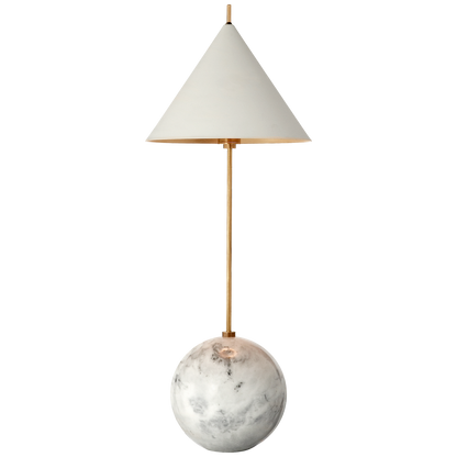 Cleo Orb White Brass Accent Lamp 