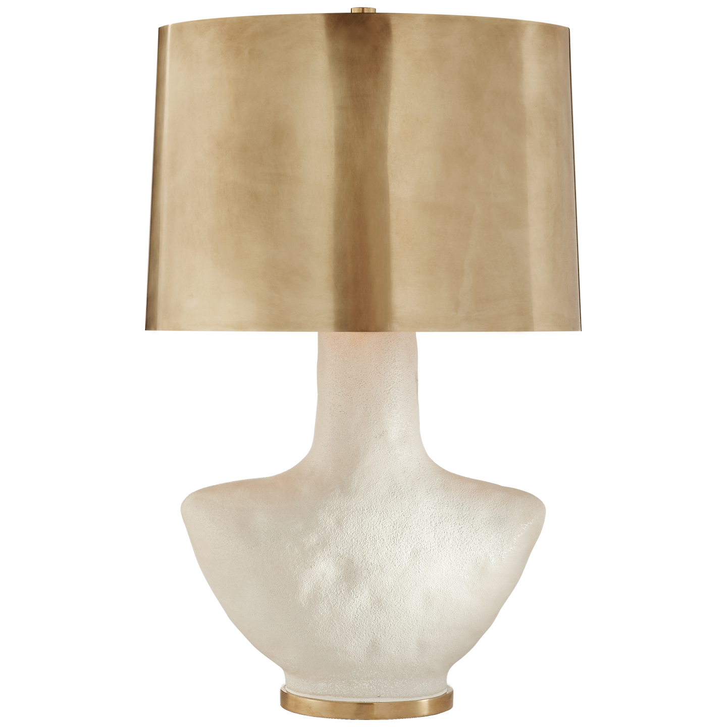 Armato Tischlampe, kleines Modell – weiße Keramik und brüniertes Messing 