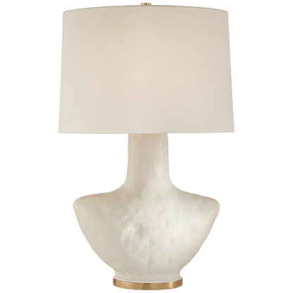Lampe de Table Armato Petit modèle - Céramique Blanche et Lin