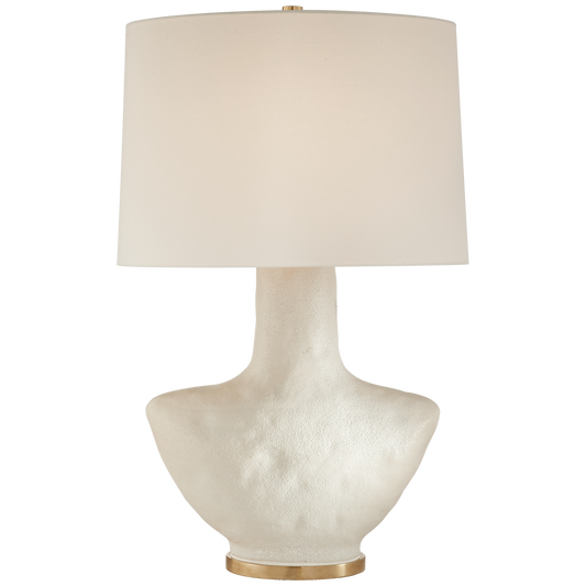 Lampe de Table Armato Petit modèle - Céramique Blanche et Lin