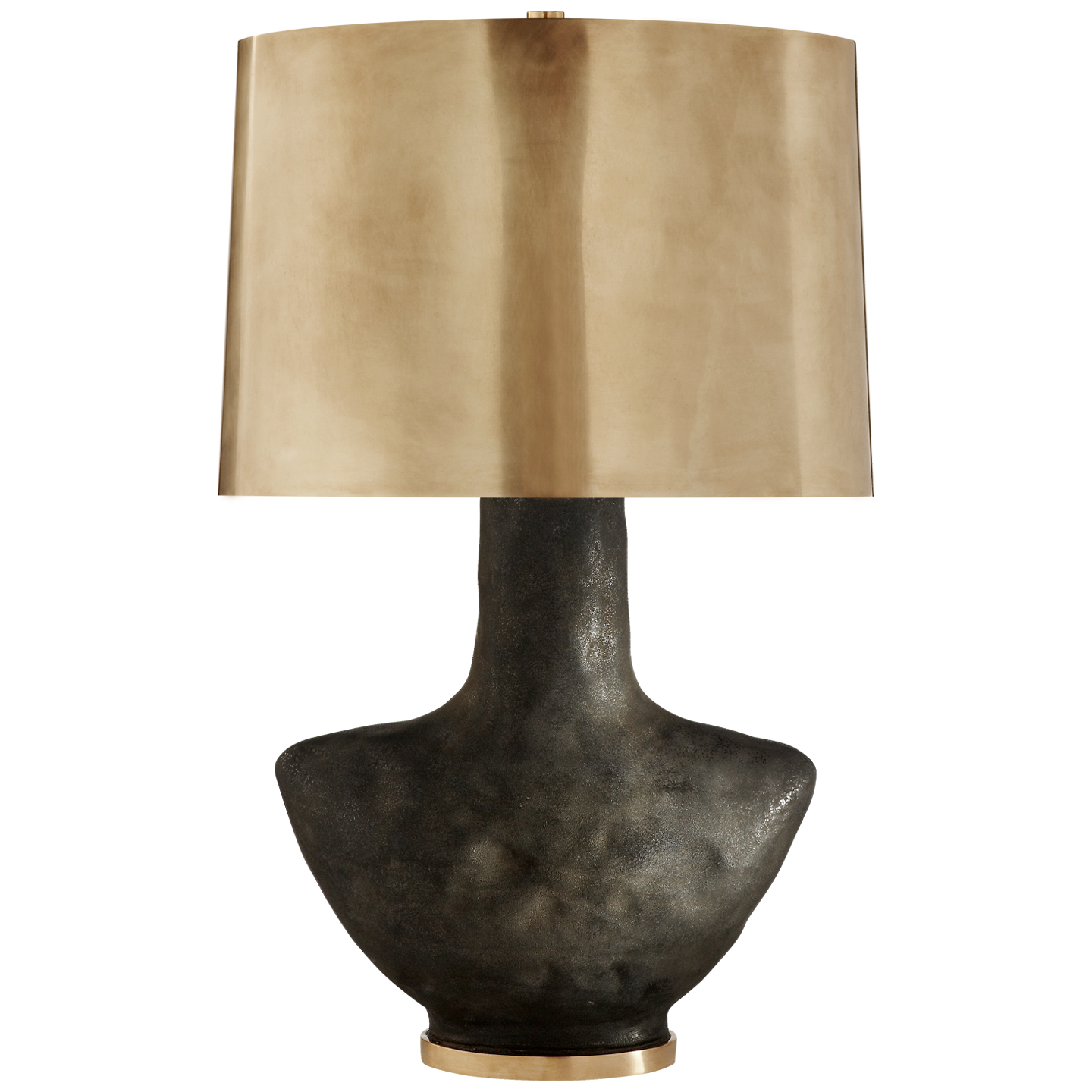 Lampe de Table Armato Petit modèle - Céramique Noire et Laiton bruni