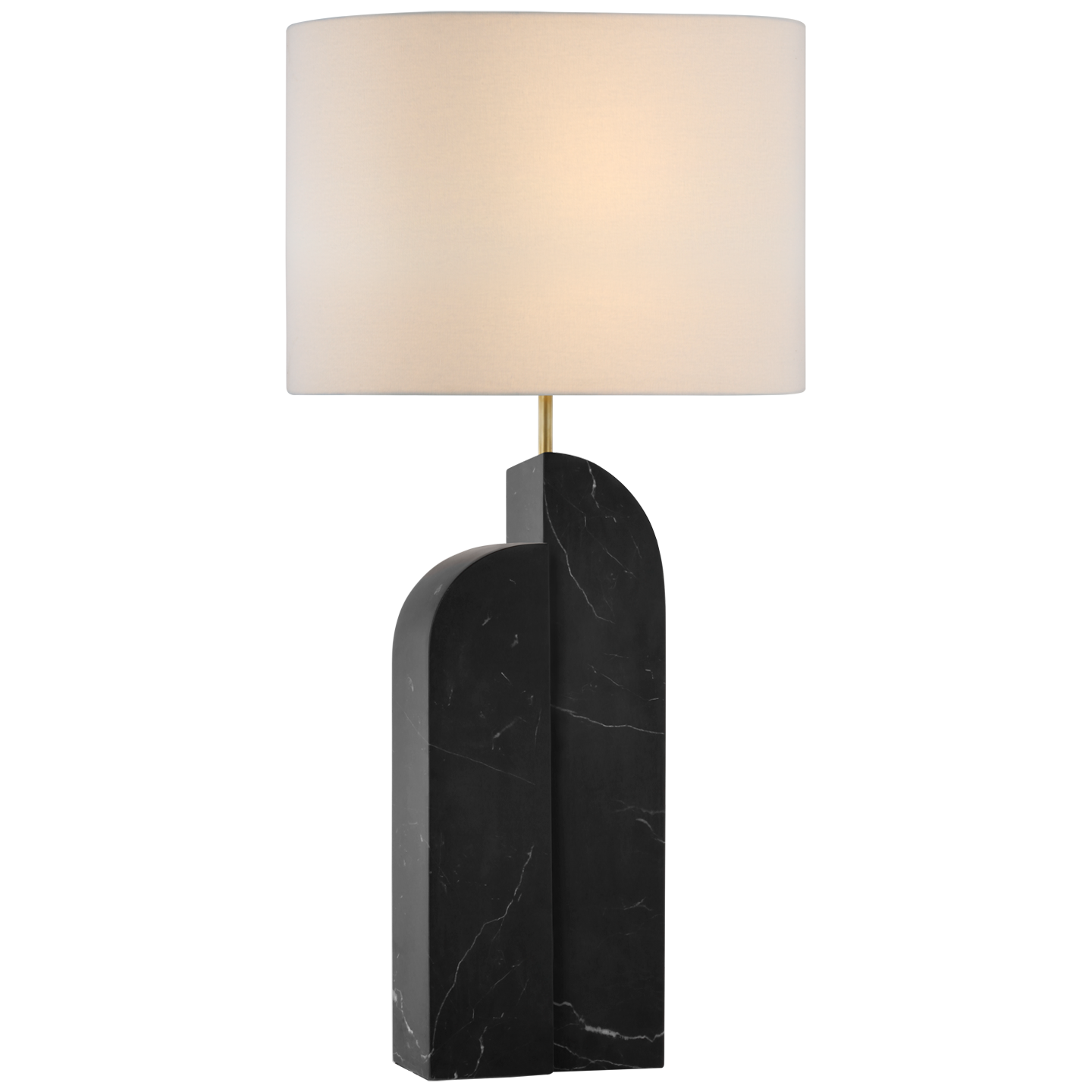 Savoye Lampe links aus schwarzem Marmor 